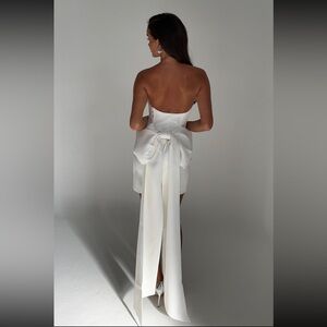 Meshki Meredith White Bow Mini Dress